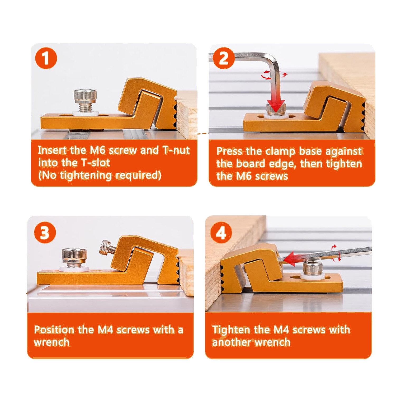 Cnc 3018 Pro Max Metal - LUNYEE 3018 Pro Maxルーター用アルミCNCクランプ4個セット（Tナット、4mmネジ、ガスケット、レンチ付き）完全キット